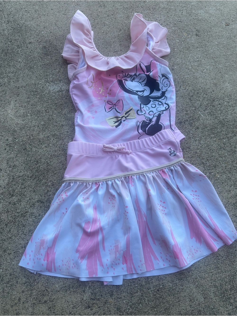 Disney Pink Minnie Mouse Ruffle Tank Skirt Swimsuit   PM1